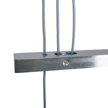 Závesná lampa Tilde, textilné, 4-pl., sivá/biela