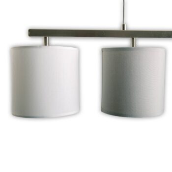 Závesná lampa Tilde, textilné, 4-pl., sivá/biela