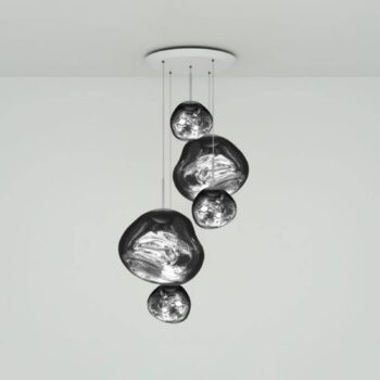 Závesná lampa Tom Dixon Melt Large Round, Ø 95 cm, chróm