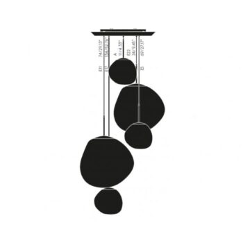 Závesná lampa Tom Dixon Melt Large Round, Ø 95 cm, dymová