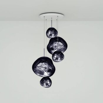 Závesná lampa Tom Dixon Melt Large Round, Ø 95 cm, dymová