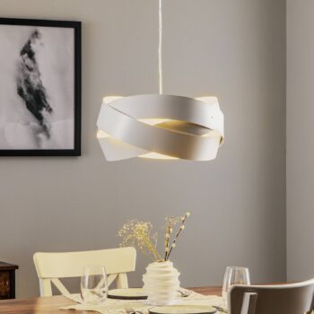 Závesná lampa Tornado, Ø 40 cm, biela