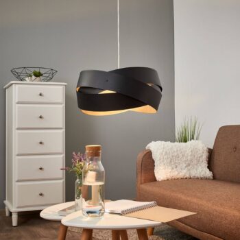 Závesná lampa Tornado, Ø 40 cm, čierna