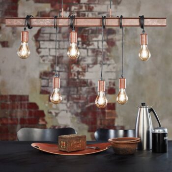 Závesná lampa Townshend 4 v tmavohnedej