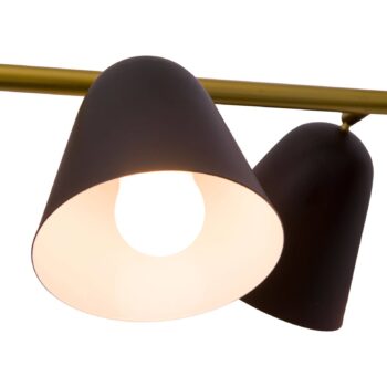 Závesná lampa Triton, čierna a zlatá, 4-plameňová