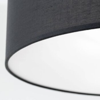 Závesná lampa Ufo so sivým látkovým tienidlom