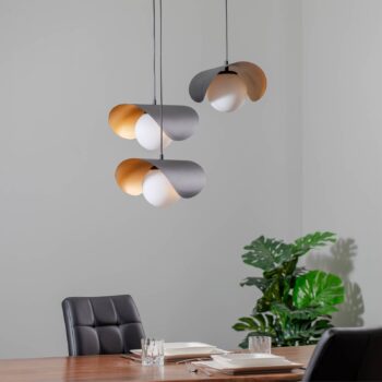 Závesná lampa Vatoz 6142 3fl Rondell čierne opálové sklo