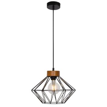 Závesná lampa Vega s klietkovým tienidlom