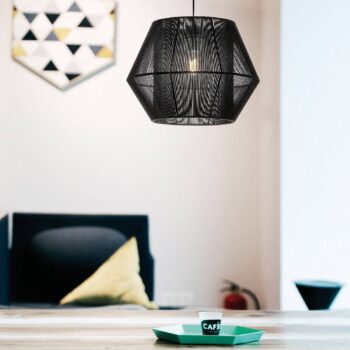 Závesná lampa Zaira v čiernej