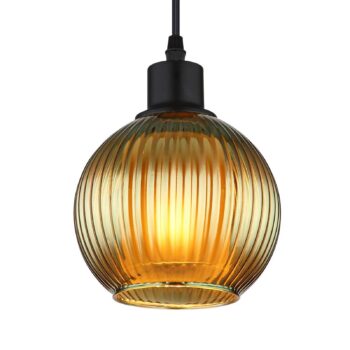 Závesná lampa Zumba, zelená/bronzová/benzínová, 90 cm, 4 svetlá, sklo