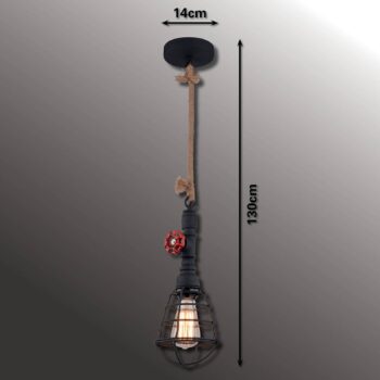 Závesná lampa v priemyselnom dizajne čierna