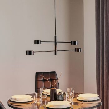 Závesné LED Clyde, 4-plameňové, 2-stupňové