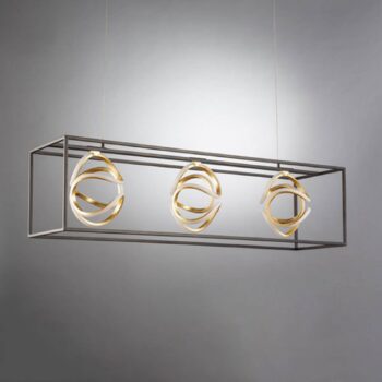 Závesné LED Gesa s kovovou klietkou troj-plameňové