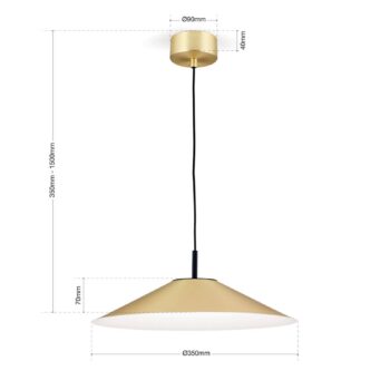 Závesné LED Gourmet, tienidlo matná mosadz