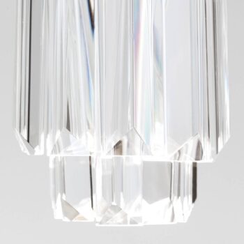 Závesné LED Prism, krištáľové sklo, Ø 10 cm, chróm