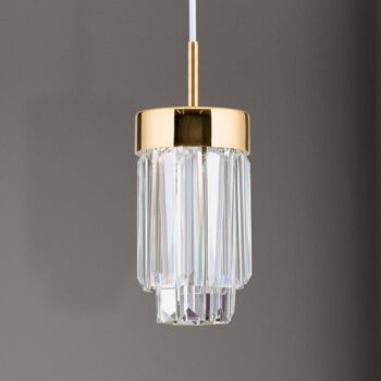 Závesné LED Prism krištáľové sklo, Ø 10 cm, zlatá
