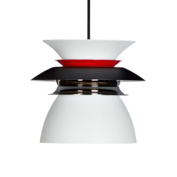 Závesné LED svetlo Diablo Ø 16,5 cm čierna/červená