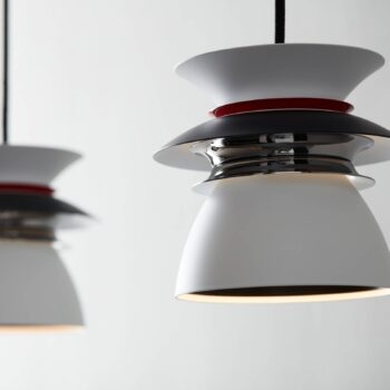 Závesné LED svetlo Diablo Ø 16,5 cm čierna/červená