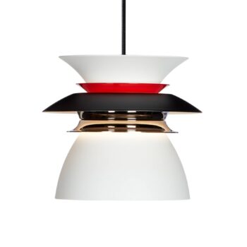 Závesné LED svetlo Diablo Ø 16,5 cm čierna/červená