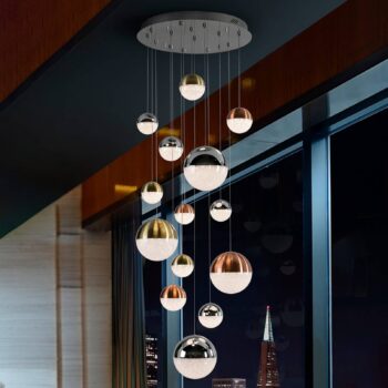Závesné LED svetlo Sphere viacfarebné 14-pl., app