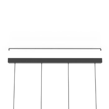 Závesné LED svietidlo Almudaina, čierne, dĺžka 84 cm, 4 svetlá,
