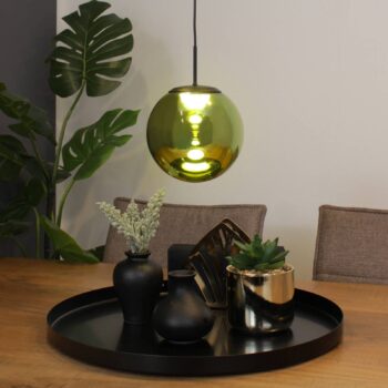 Závesné LED svietidlo Altaïr, zelené, Ø 15 cm, sklo, 3 000 K