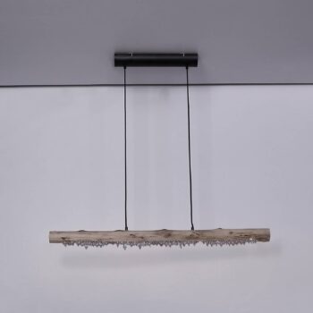 Závesné LED svietidlo Felicitas drevo dĺžka 100 cm