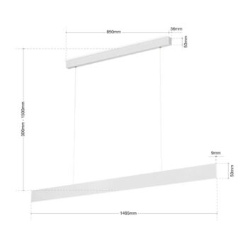 Závesné LED svietidlo Gideon up- & downlight biele