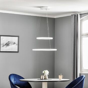 Závesné LED svietidlo Giotto, 2-plameňové, biele