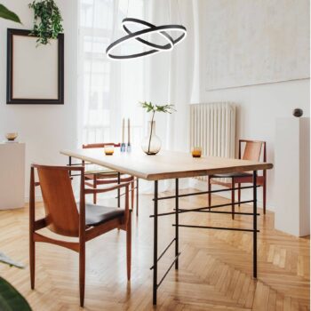 Závesné LED svietidlo Giotto, 2-plameňové, čierne