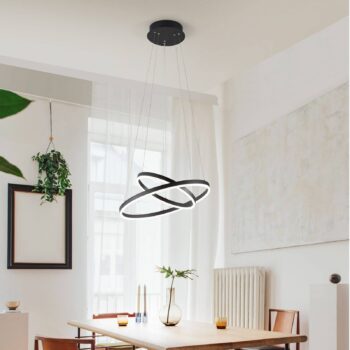 Závesné LED svietidlo Giotto, 2-plameňové, čierne