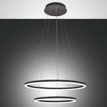 Závesné LED svietidlo Giotto, 2-plameňové, čierne