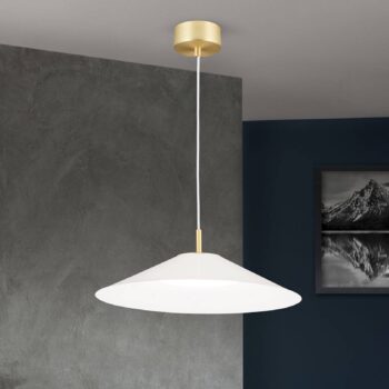 Závesné LED svietidlo Gourmet, tienidlo biele
