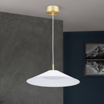 Závesné LED svietidlo Gourmet, tienidlo biele