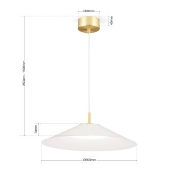Závesné LED svietidlo Gourmet, tienidlo biele