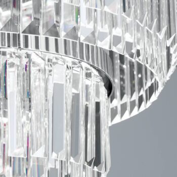 Závesné LED svietidlo Prism, okrúhle Ø 55 cm chróm