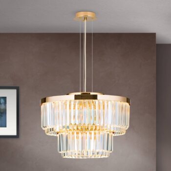 Závesné LED svietidlo Prism, okrúhle Ø 55 cm zlatá