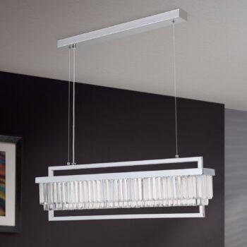 Závesné LED svietidlo Prism, podlhovasté chróm