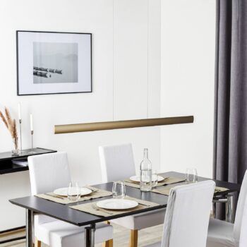 Závesné LED svietidlo Runa, bronz, dĺžka 132 cm