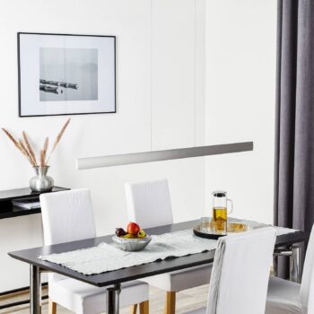 Závesné LED svietidlo Runa nikel dĺžka 132 cm