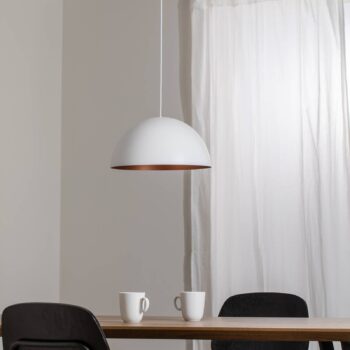 Závesné LED svietidlo Studio Line 50996, biela/medená, Ø 35 cm