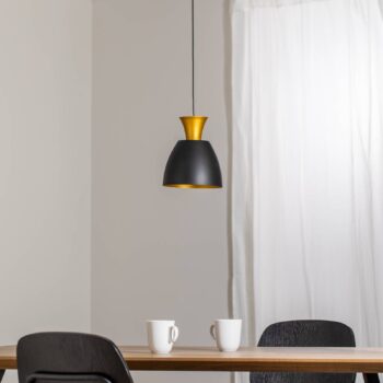 Závesné LED svietidlo Studio Line 51229, čierna/mosadz, Ø 20 cm