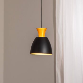 Závesné LED svietidlo Studio Line 51229, čierna/mosadz, Ø 20 cm