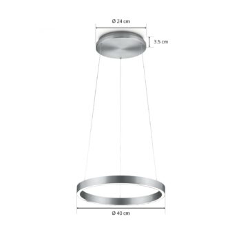Závesné LED svietidlo Svea-40, snímač gesta, nikel