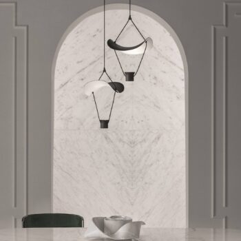 Závesné LED svietidlo Vollee S1 P 44cm down čierna