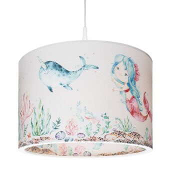 Závesné svetlo 25/40 morské panny, Ø 38 cm, farebné, E27
