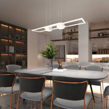 Závesné svetlo Albany LED, biele, 100 x 28 cm, hliník, stmievateľné CCT