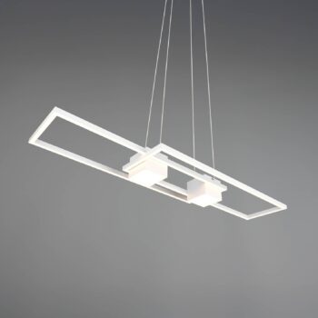 Závesné svetlo Albany LED, biele, 100 x 28 cm, hliník, stmievateľné CCT