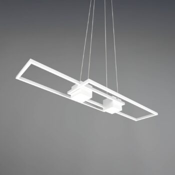 Závesné svetlo Albany LED, biele, 100 x 28 cm, hliník, stmievateľné CCT