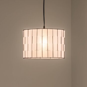 Závesné svetlo Atlanta, biele, Ø 30 cm, textilné, E27